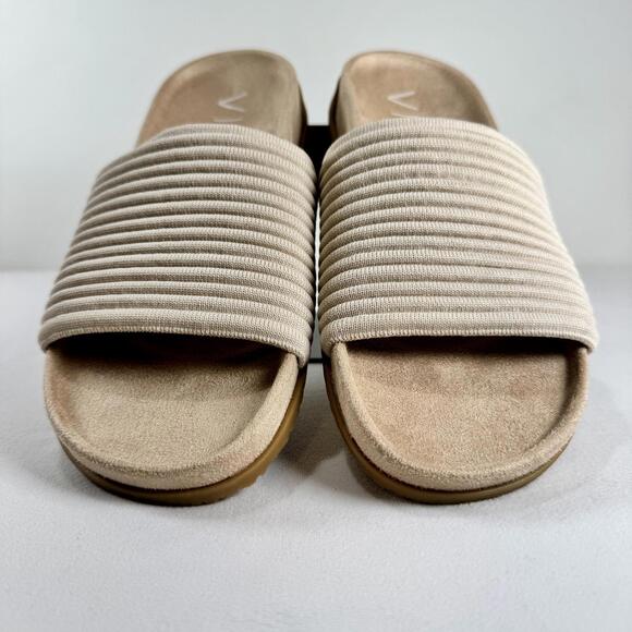 NEW Vionic Cream Evie Knit Slide Sandals - 9 - Picture 3 of 7
